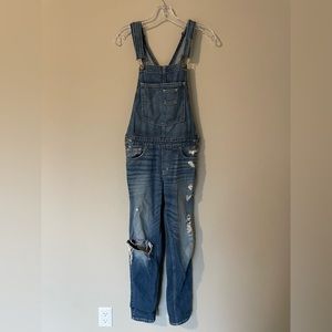 Hollister distressed overalls size small